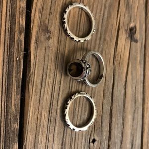 Silpada sterling silver ring trio